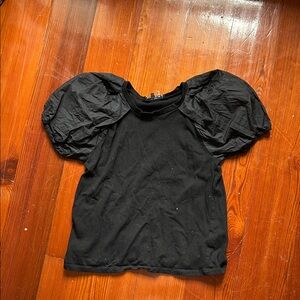 English Factory Black Puff Short Sleeve Top